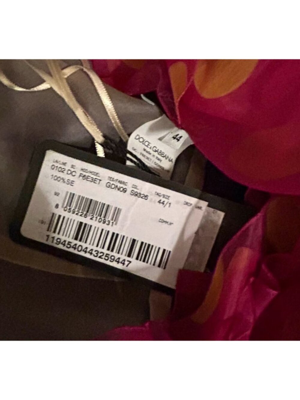 NWT $7K Dolce & Gabbana Silk V Neck Ruffled Hi/Lo Hem Maxi Dress Multicolor Size - Picture 4 of 4